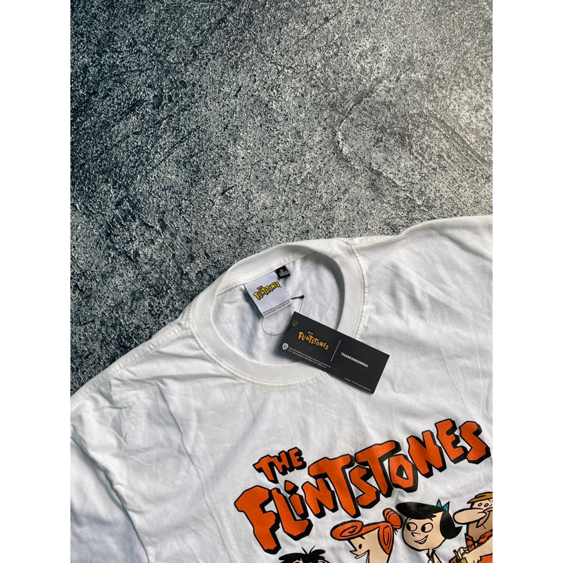 T-shirt Thanksinsomnia®️ x Flintstones "Cycling" White Unisex