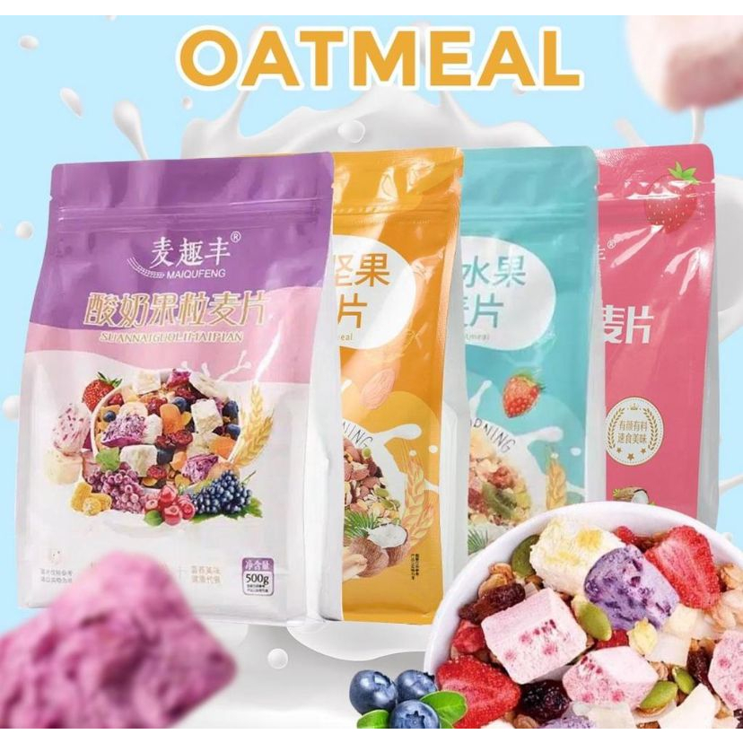 OATMEAL 500GRAM Sereal Yogurt Makanan Sehat Mixed Fruit