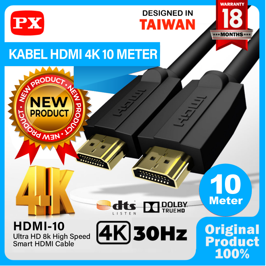 Kabel HDMI 4K Ultra HD HDR ARC High Speed Quality 10 Meter PX HDMI-10