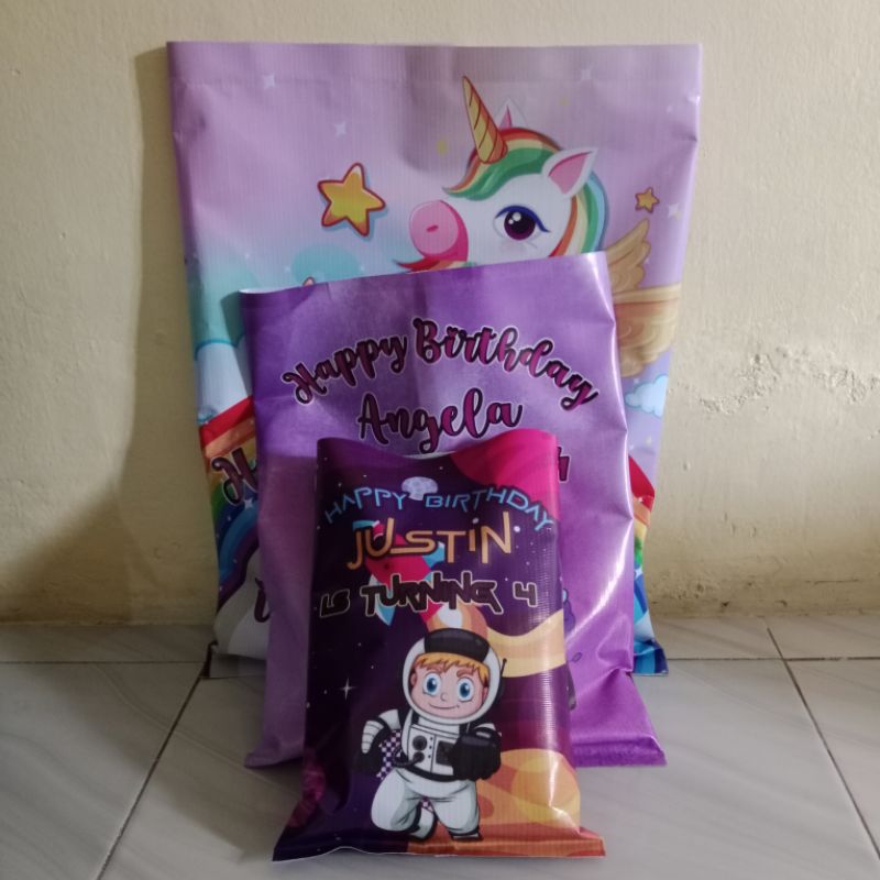 POUCH SNACK JUMBO (KEMASAN SNACK ULANG TAHUN ANAK)/pouch ultah anak custom jumbo/pouch jumbo custom 