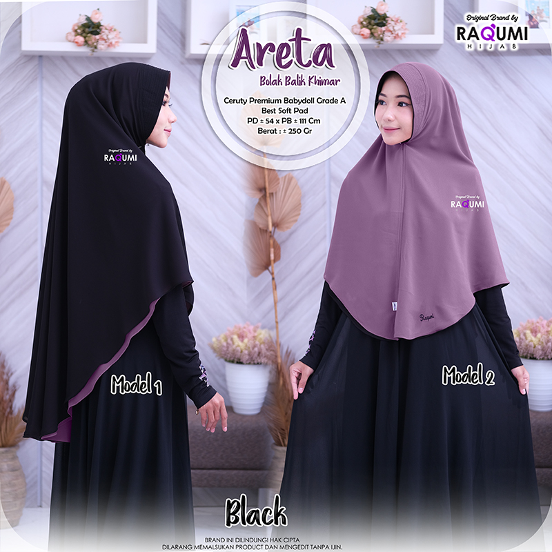 KHIMAR BOLBA | TERMURAH | ARETA BOLAK - BALIK KHIMAR BY RAQUMI HIJAB