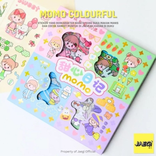 

Emeral_ stiker Momo 100% original rainbow 4 warna stiker tempelan Momo asli isi 100 pcs