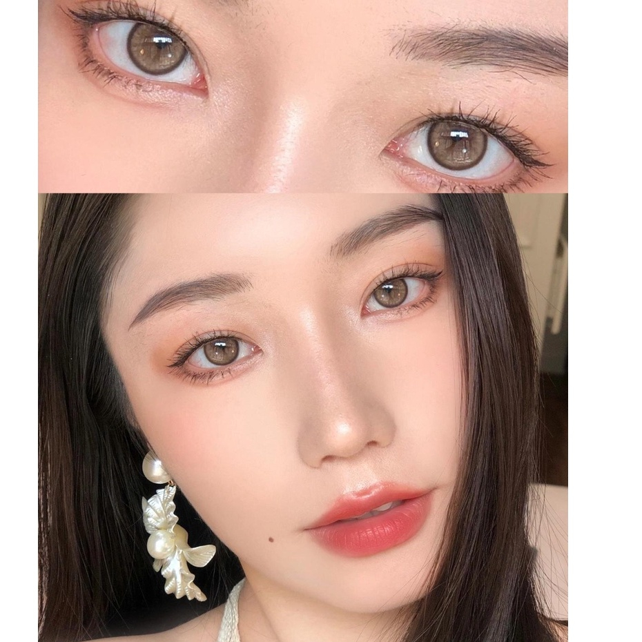 SOFTLENS BIG EYES BLACK COLORED LENSES 14.5mm-Fog Pearl Brown14.0