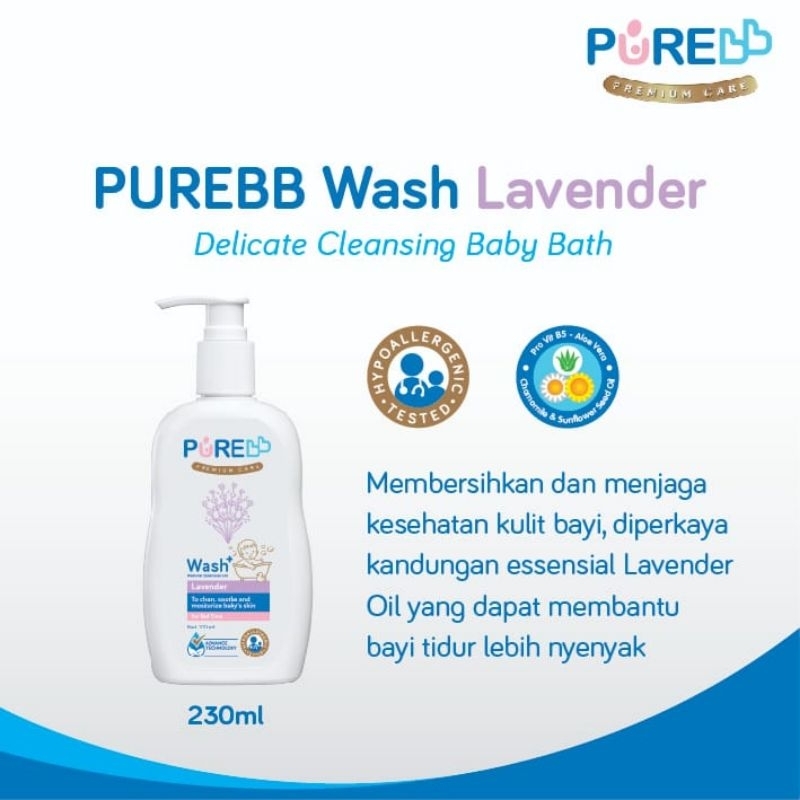 PUREBB WASH 230ml Plus Natural Essensial oil sabun dan shampo baby dan anak