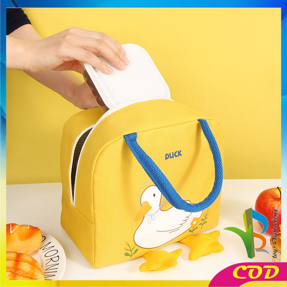 RB-T45 Tas Bekal Makanan Karakter Bebek Lunch Bag Dewasa Anak Sekolah Cooler Bag / Tas Travel Tempat Bekal Lunch Box Serbaguna