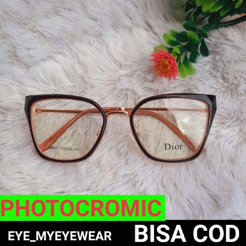 Frame Kacamata Premium Gratis Minus Normal Slinder Gratis Lensa Photocromic Antiradiasi Bluecromic B