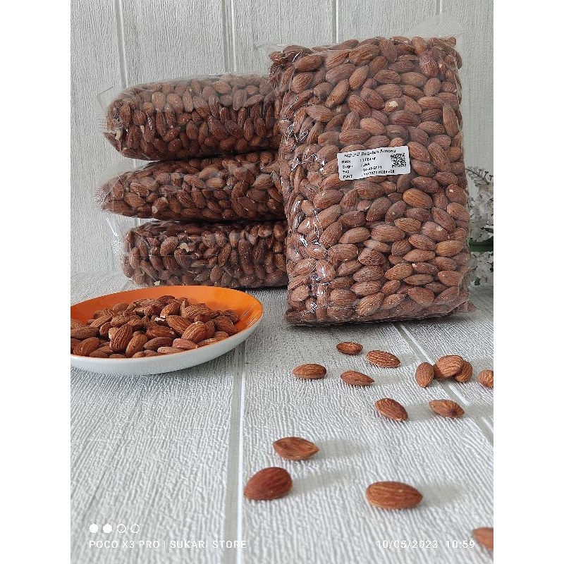 kacang Almond Panggang 1 kg siap makan