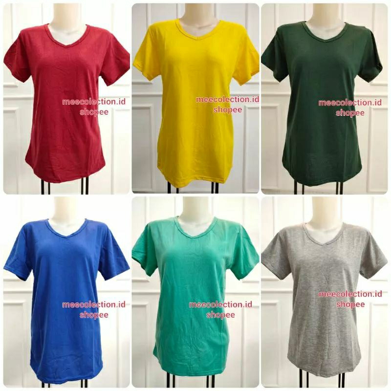 KAOS POLOS LENGAN PENDEK KERAH V NECK