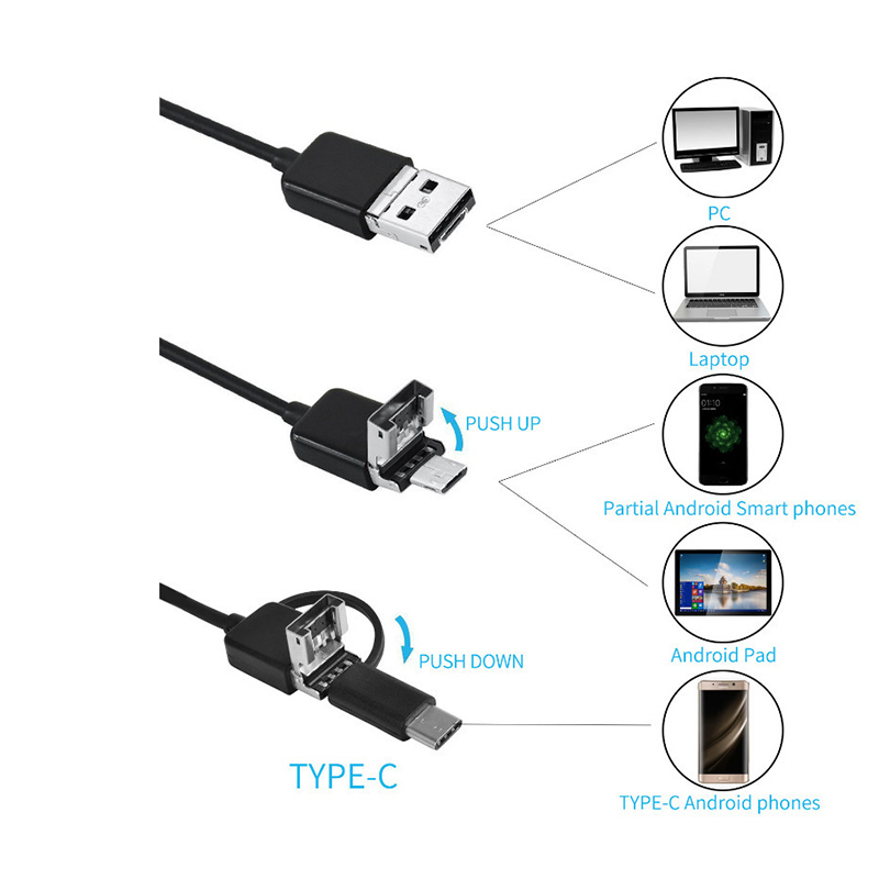 Kamera Endoskopi Usb Camera Pengintai Endoscope Android Flexible Industrial Endoscope Micro USB 1080P