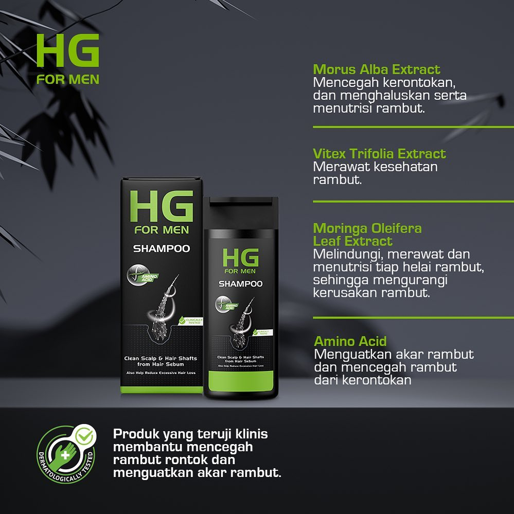 HG FOR MEN Perawatan Pria Shampo / Hair Tonic / Face Serum / Facial Foam