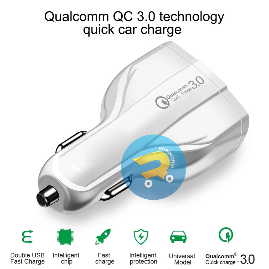 Charger Mobil Triple Port Quick Charger Type C dan Usb Qc 3.0 3.5A  / Adaptor Mobil / Car Charger / Colokan Mobil / Fast Charging / Adapter Mobil - Adaptor mobil Type C - Car Charger Type C - Colokan Mobil Type C - Adapter Mobil Type C