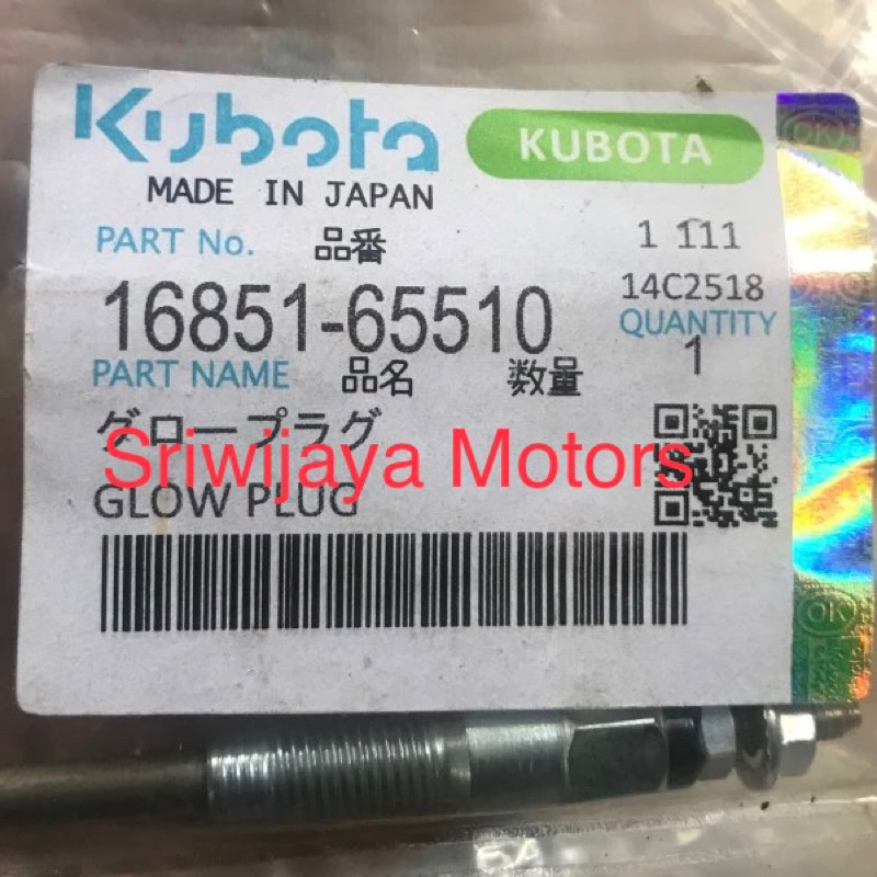 Glow Plug atau Busi Pemanas V1505 Kubota Original