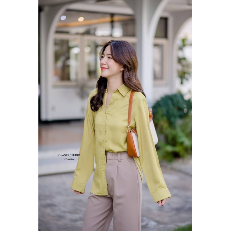 KEMEJA WANITA IMPORT BANGKOK KEMEJA GIANTS BASIC LENGAN PANJANG IMPORT PREMIUM (BJFS168)