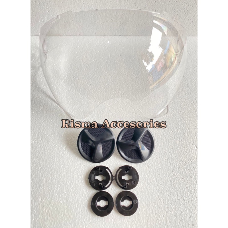 Paket Kaca, Side Lock dan Gear Cover Helm Yamaha Fazzio Original