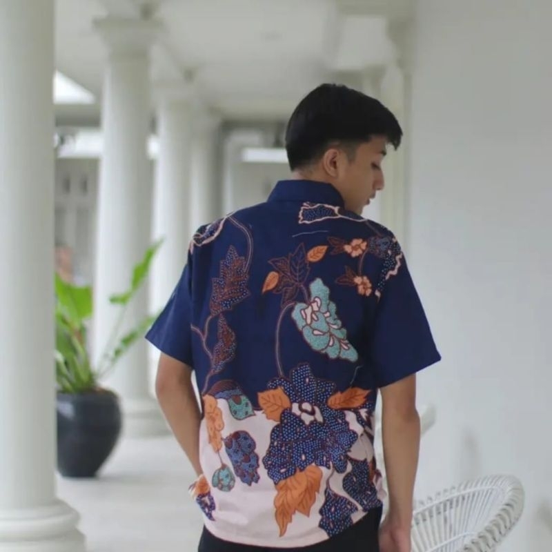 BAJU BATIK PRIA REGULER MODERN LENGAN PENDEK OB 514 SIZE M L XL XXL XXXL BATIK JUMBO SLIMFIT