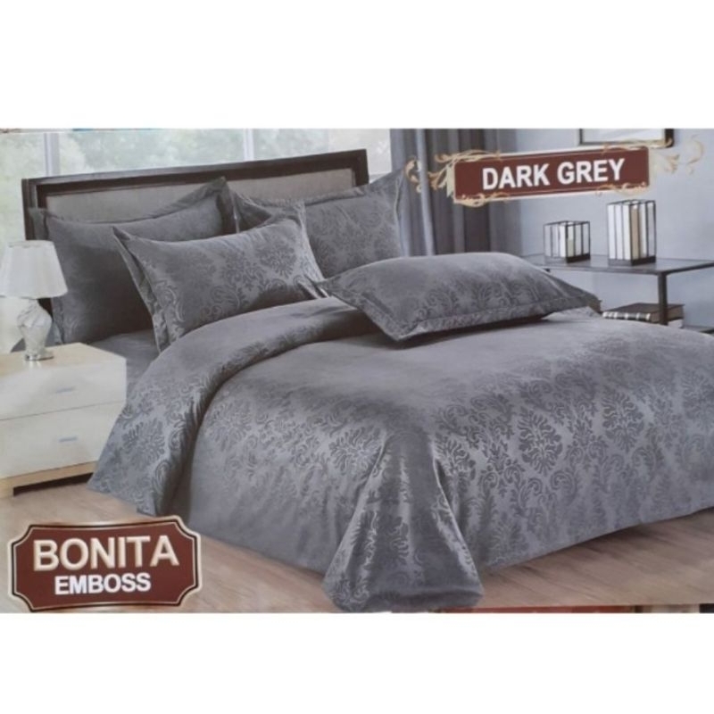 Sprei bonita embos elegant polos no 3 uk 120x200 dark grey