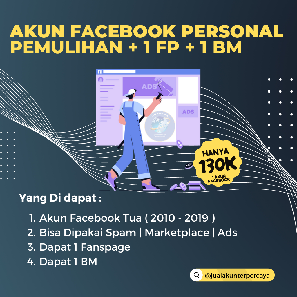 Jual Akun Facebook 1BM + 1 Akun Iklan + 1 FP