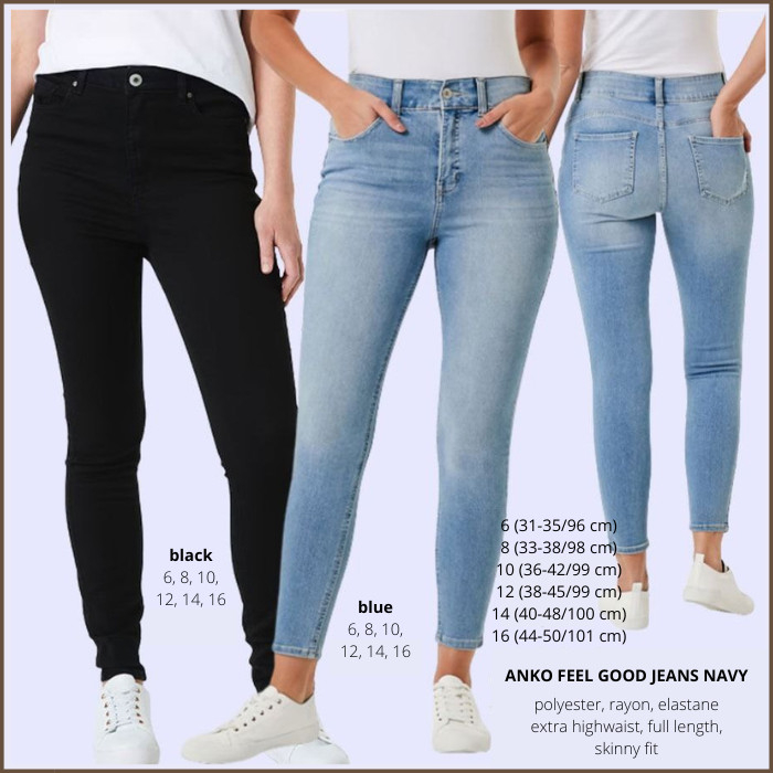 Celana Jeans Wanita Murah Anko Feel Good Navy/ Black/ Blue