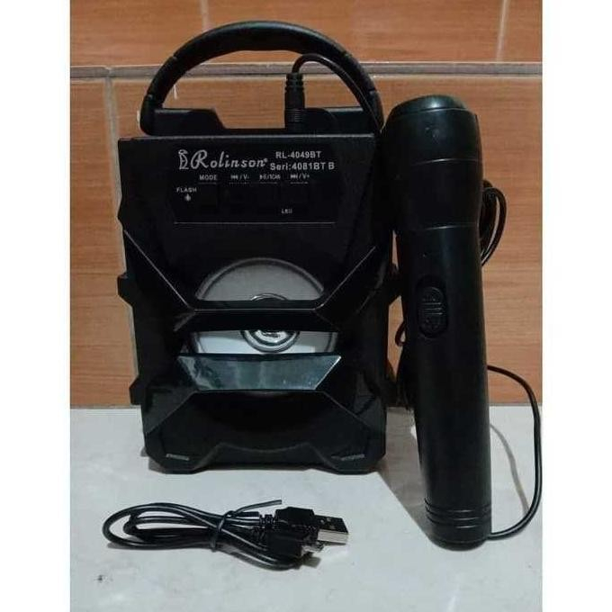 Speaker bluetooth Rolinson KARAOKE With USB RL 4049 BT Seri 4081 mic