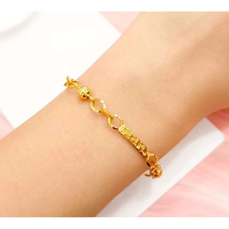 Gelang Wanita Rantai Tali Fancy Hadiah Valentine Perhiasan Emas asli