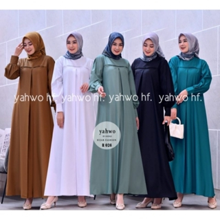 DRESS TERBARU 2024 terlaris best seller/Gamis yahwo by shidqi R026/Gamis sage/Dres warna sage/Gamis 