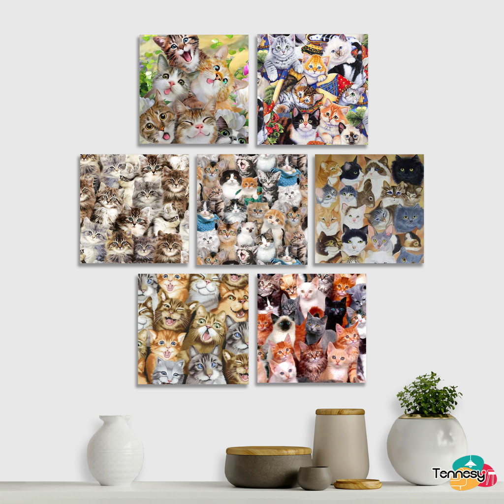 HIASAN DINDING WALL DECOR PAJANGAN POSTER DEKORASI KAMAR RUMAH KUCING CAT FULL WARNA