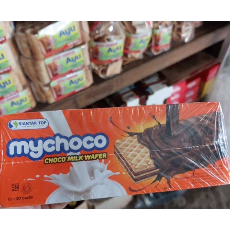 

My Choco Choco Milk Wafer Susu Cokelat Siantar Top Box Isi 20 Pcs 6.5 Gr