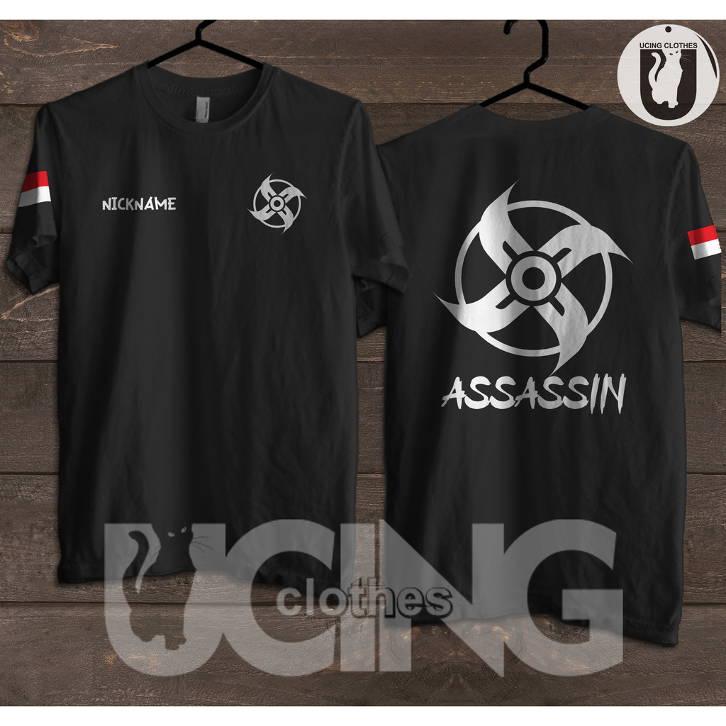 Kaos Baju Role MLBB Hero Assassin Gratis Nickname Kamu Kaos Game