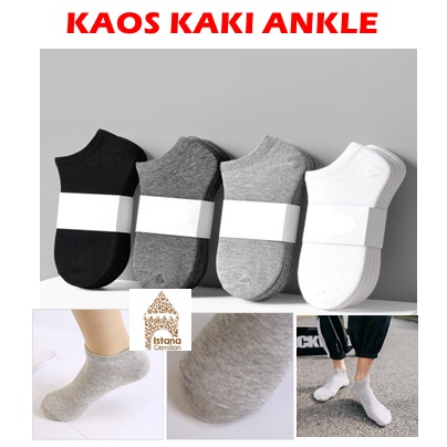 Kaos Kaki Ankle Polos Untuk Pria dan Wanita | Ankle Sock Kaos Kaki Pendek