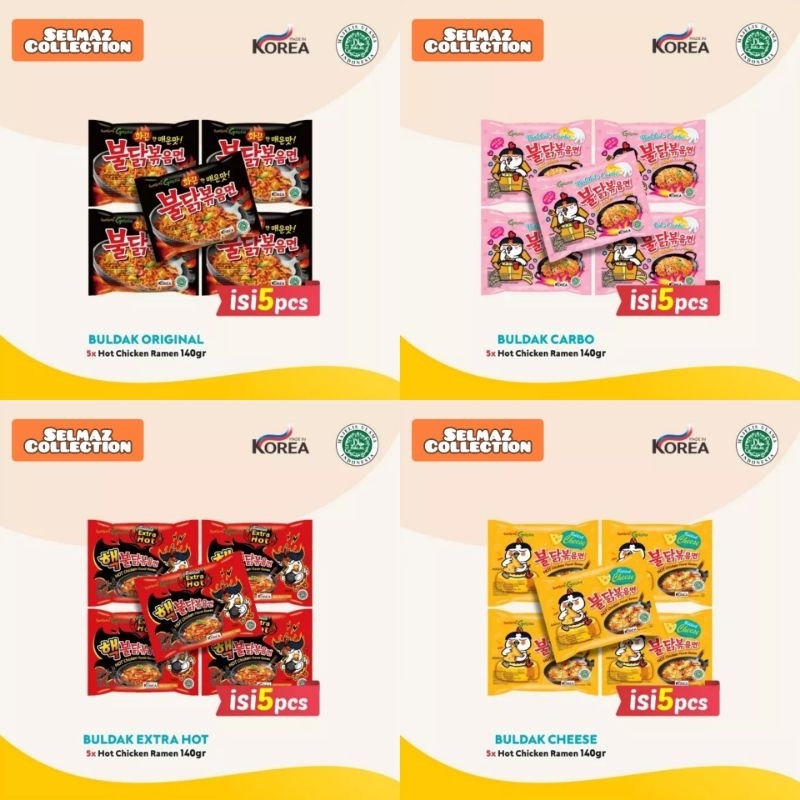 

Nafariz724 Samyang 5 In 1 Hot Chicken Original Dan Carbonara (5 Pcs)