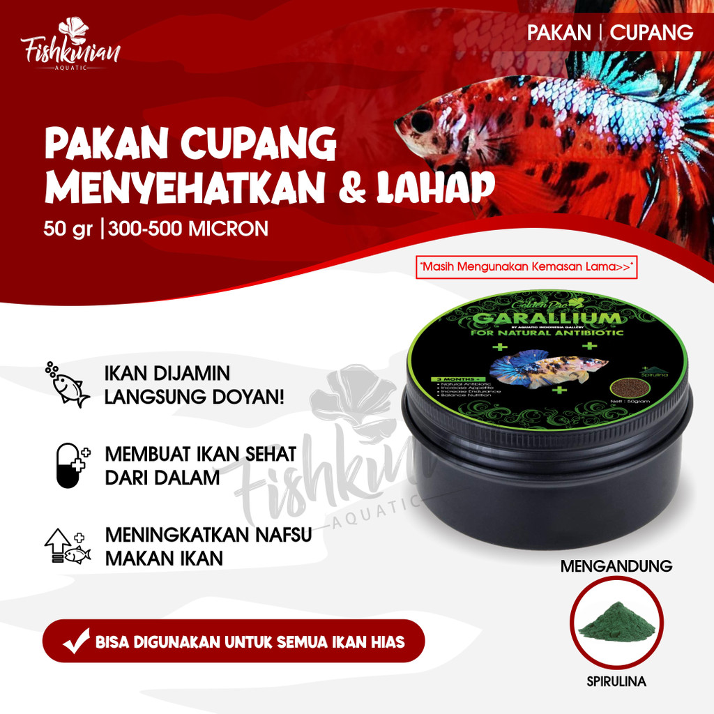 Pelet Cupang Garallium - Pakan Ikan Cupang dengan Antibiotik Alami dari Bawang Putih