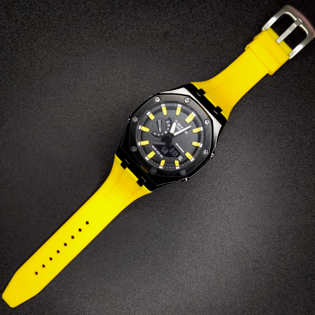 Casio G-Shock GM-2100 Custom Series Black Yellow - Jam Tangan Analog Digital  Pria Wanita GShock