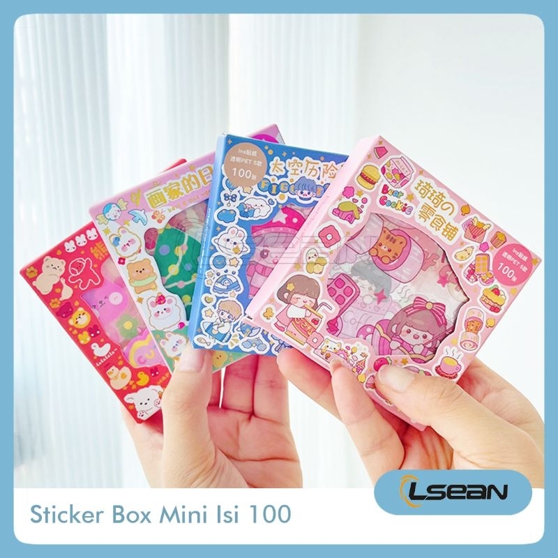 MINI Sticker Box Jurnal Dekorasi DIY Stiker Korea Deco Lucu Anti Air Aesthetic PVS Isi 100