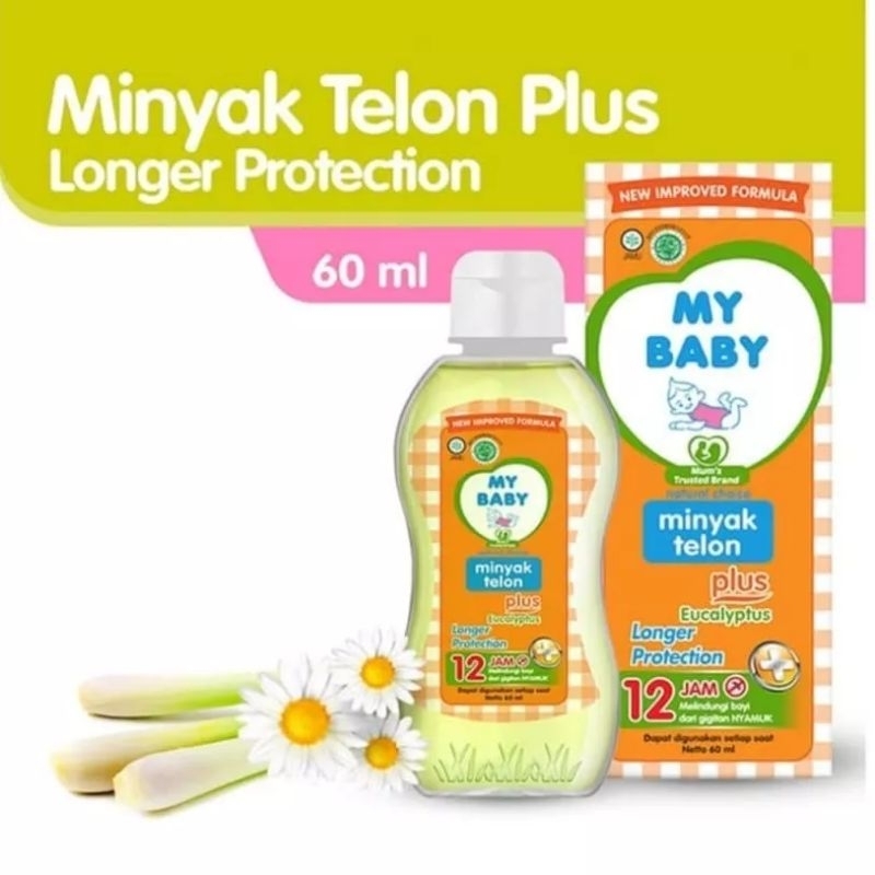 My Baby Minyak Telon Plus Longer Protection 60 ml-90ml-150ml Telon my baby plus 12 jam Minyak Telon My baby Long Protection Minyak Telon tahan lama