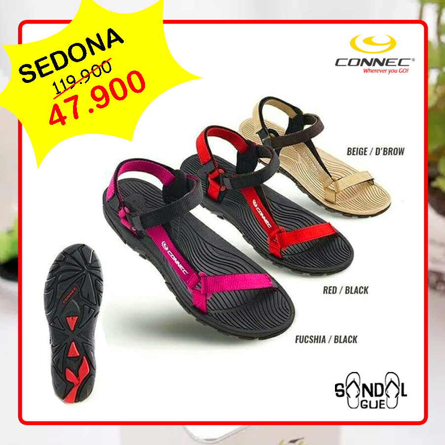 PROMO SANDAL WANITA KEKINIAN CONNEC SEDONA 100% BARU