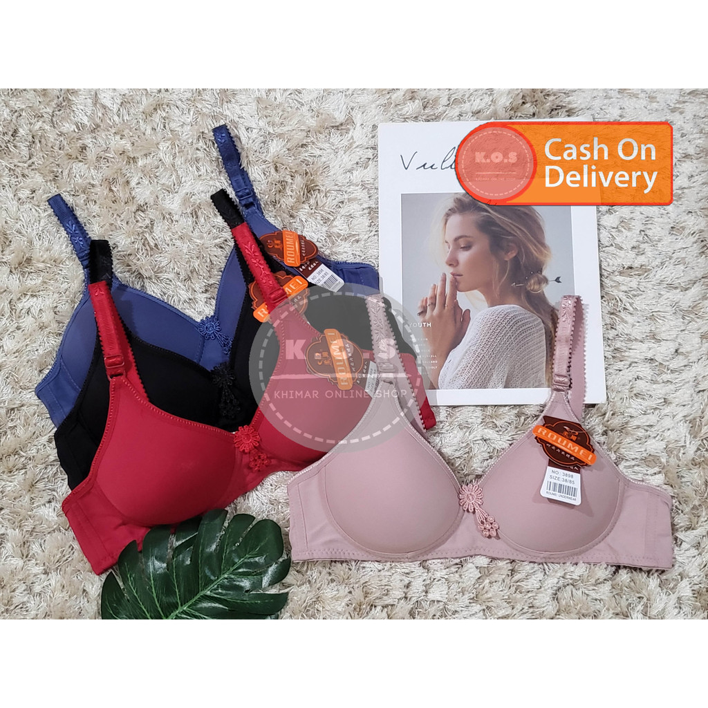 Bra bh wanita tanpa kawat polos bahan halus ukuran 34-40