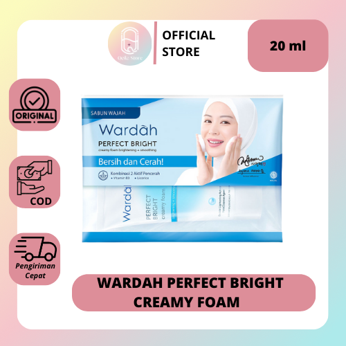 QEILA -  WARDAH PERFECT BRIGHT CREAMY FOAM BRIGHTENING + SMOOTHING 20 ML | BPOM ORI