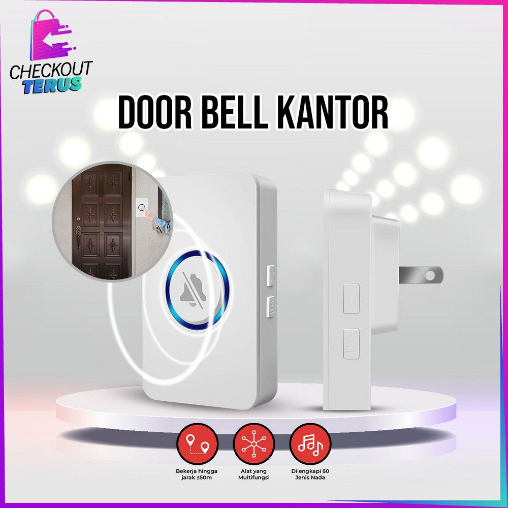 CT C847 Bel Rumah Wireless Tanpa Kabel Nirkabel Waterproof Remote 1 Transmitter 1 Receiver Door Bell Rumah Kantor