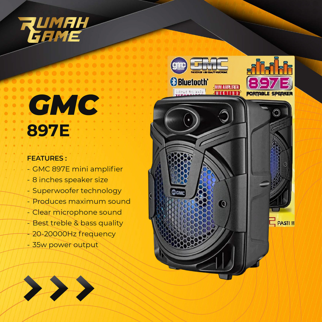 Portable Speaker Gmc 897E Bluetooth + Microphone Wireless BT New Ori