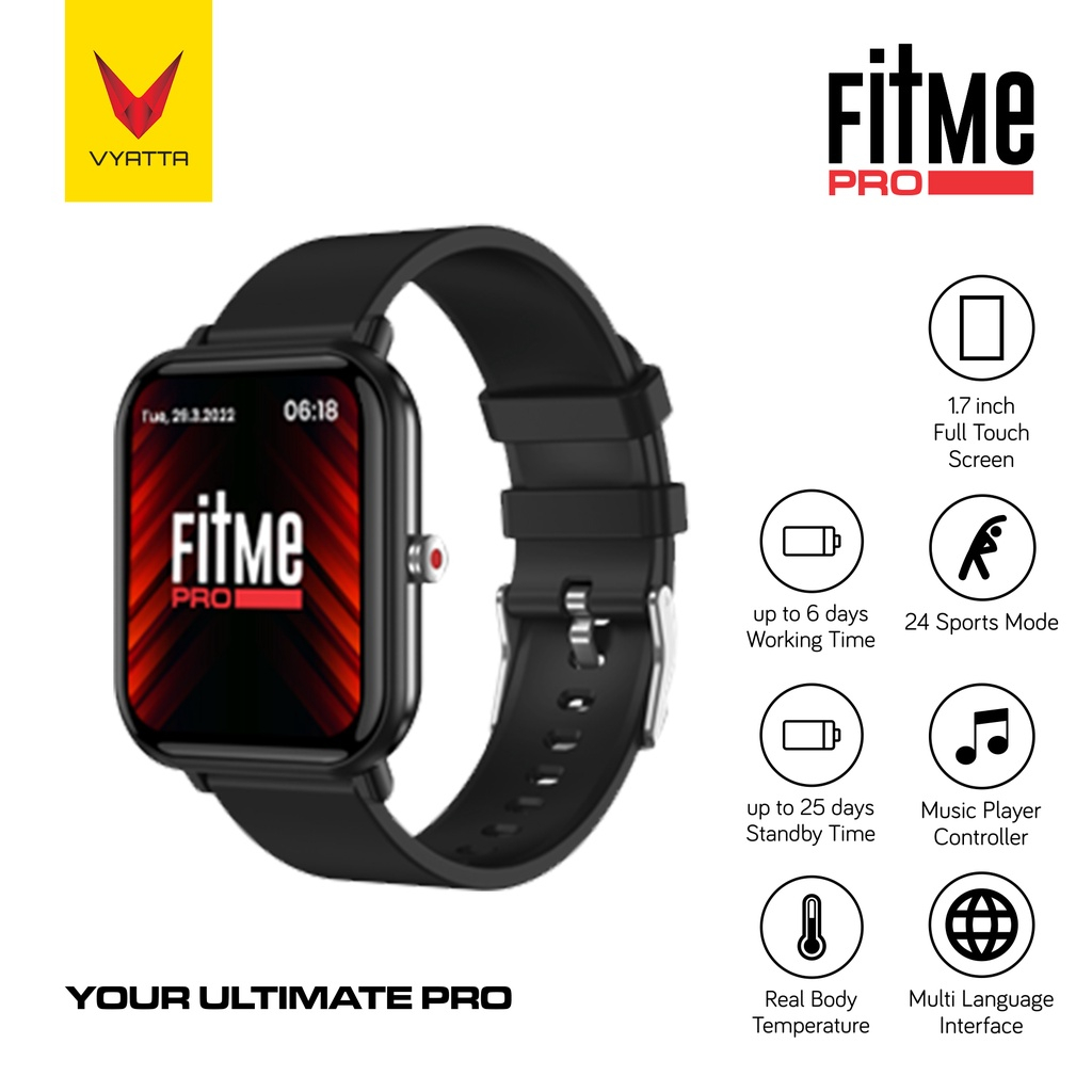 VYATTA FITME PRO X3 SMARTWATCH LARGE IPS SCREEN 1.91” 100+SPORT MODE - BLACK