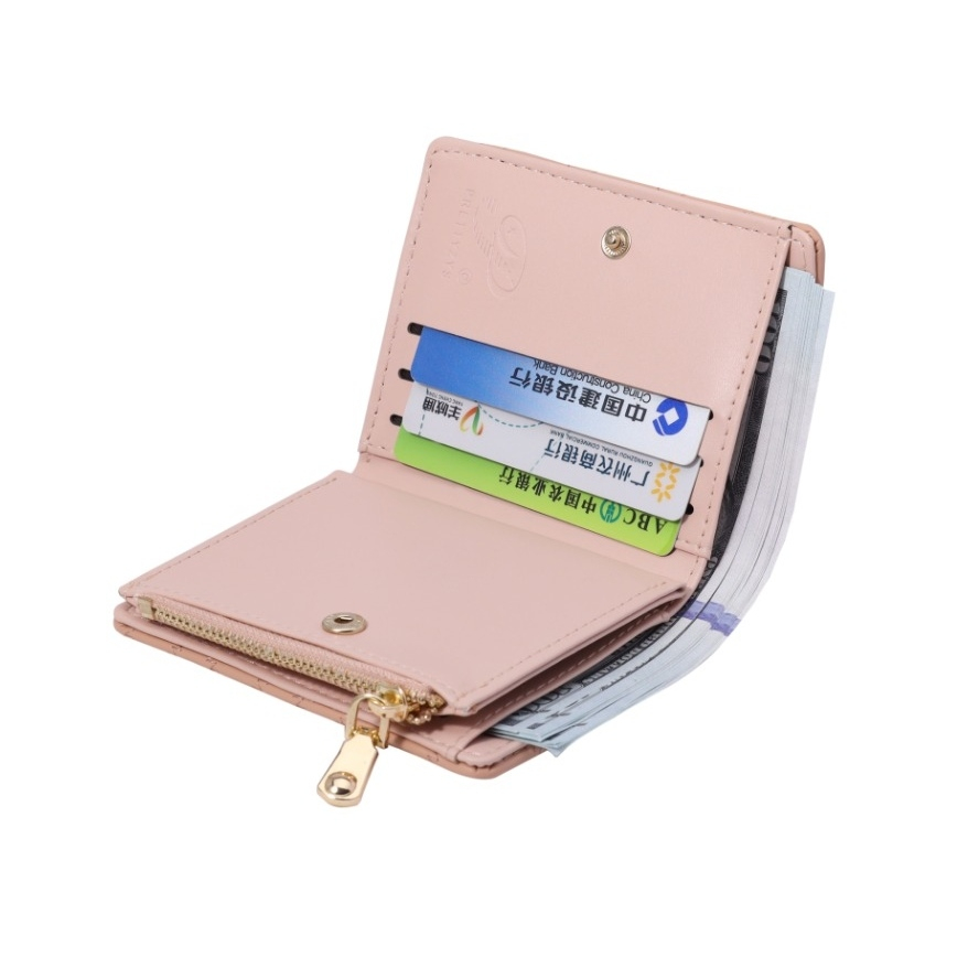 DOMPET LIPAT WANITA KEKINIAN TERBARU KOREA PRETTYZYS ORIGINAL KECIL KULIT PINK THEORA WA707P3 MURAH LUCU PREMIUM SIMPLE KARTU RESLETING UANG KOIN IMPORT BRANDED REMAJA CEWEK MINI BATAM