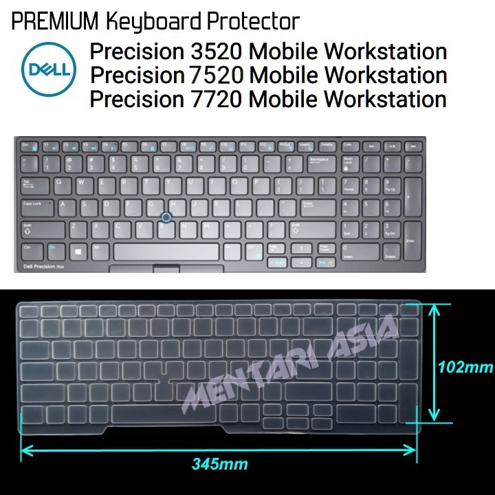 Keyboard Protector DELL Precision 3520 7520 7720 - PREMIUM CLEAR