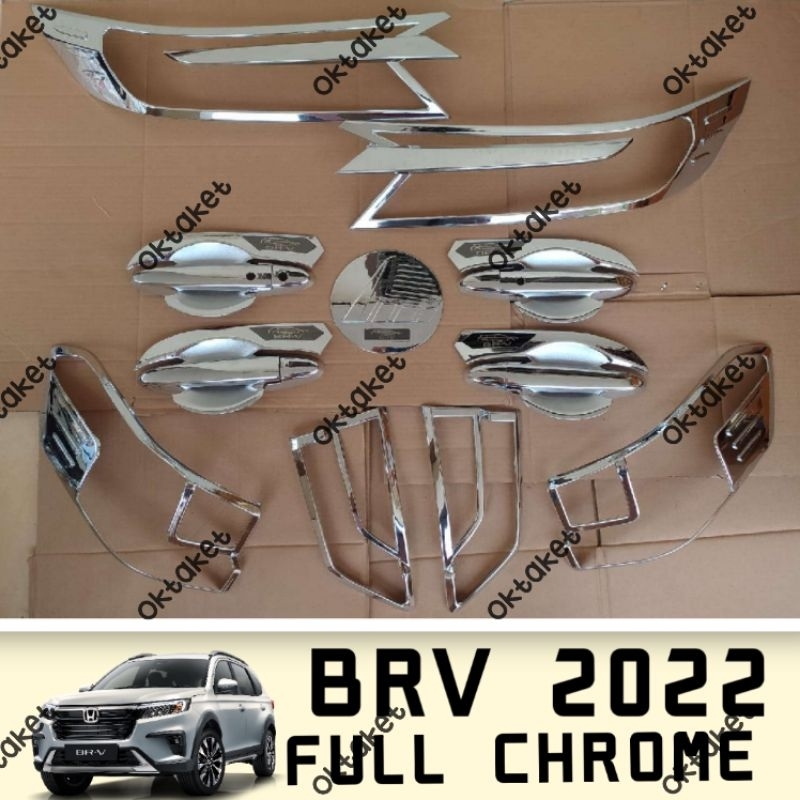 paket lengkap garnish depan belakang outer handle tank cover Brv 2022 2023 2024 Hitam Chrome Carbon