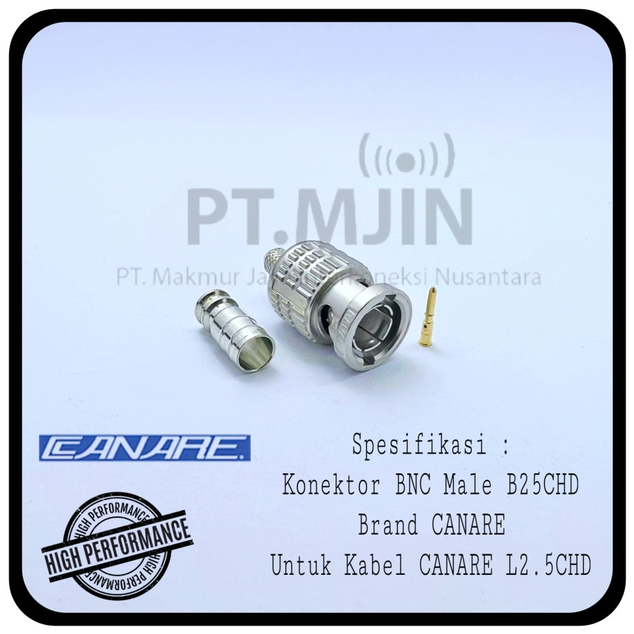 Konektor BNC Male Crimp B25HD Brand Canare Untuk L2.5CHD 75 ohm