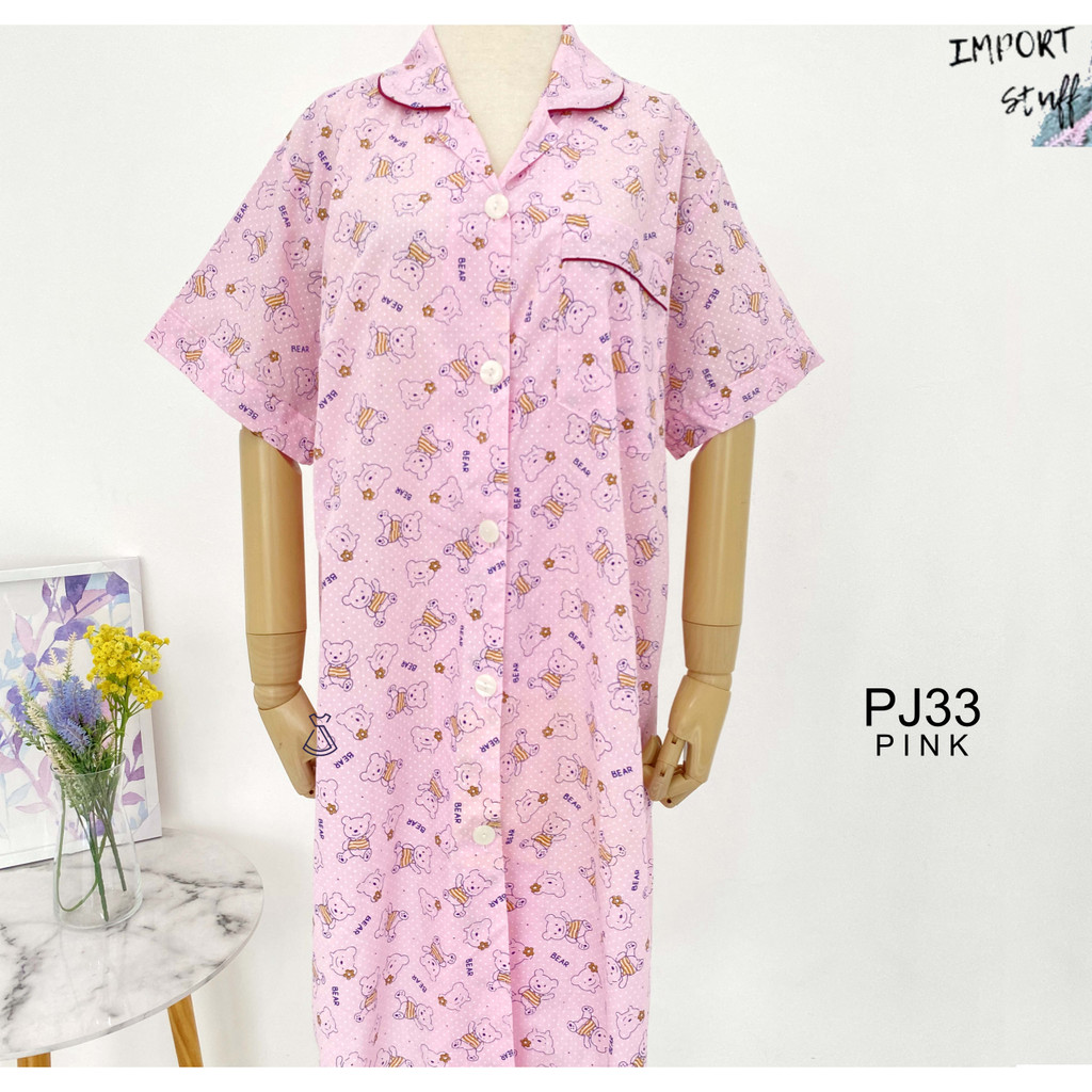 SEOLA- PJ33 - Piyama Cotton Midi Sleepwear