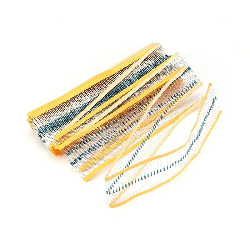 600pcs Resistor 1/4 watt metal filem perbungkus 1/4w 1% resistor metal film