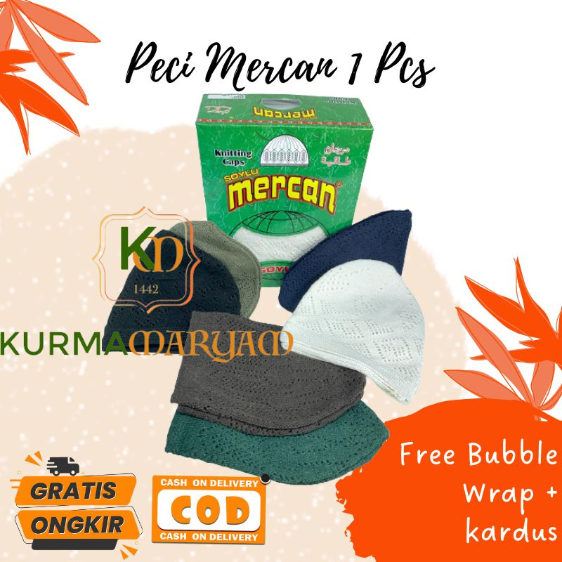 Peci Rajut Komputer Soylu Mercan 1 Pcs Murah Tebal Berkualitas Souvernir Dewasa Polos || Peci haji R