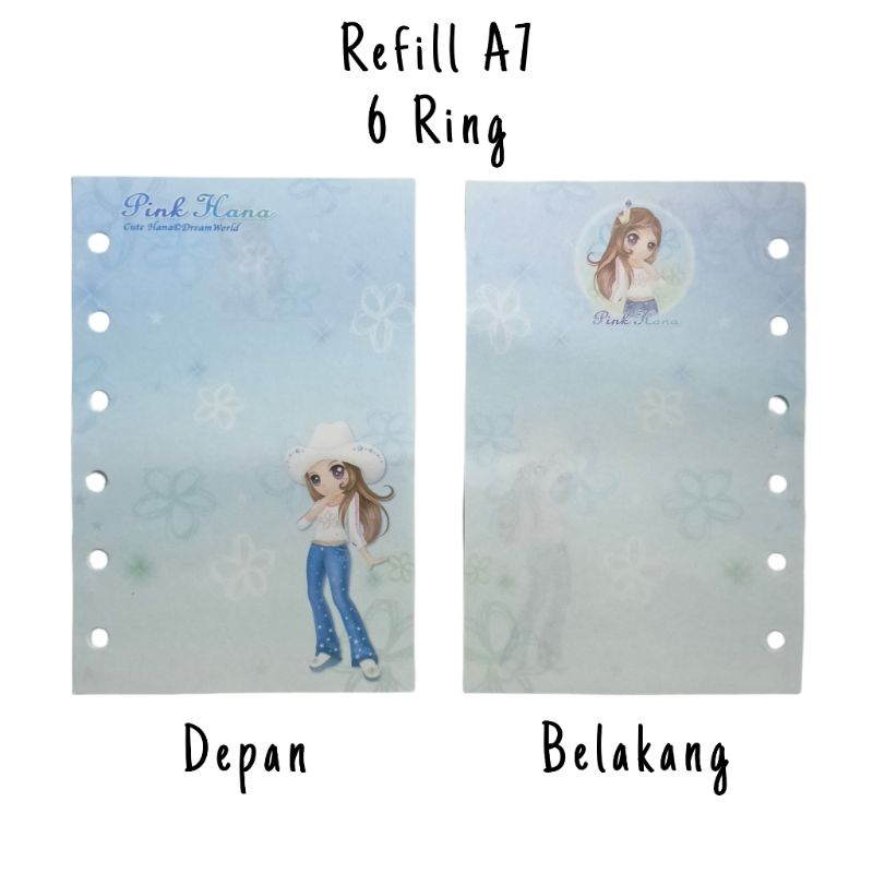 PRELOVED - 10 Lembar Isi Binder A7 Refill Binder A7 Binder Pink Hana Kertas Binder Langka Orji