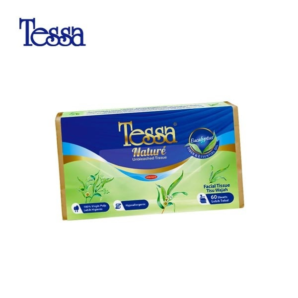 Tisu Tessa 60 Sheets 3ply TP08 sheet / Tissue Tessa Nature Facial Travel Pack 60s 3 ply / Tisu Wajah lembut nyaman di kulit