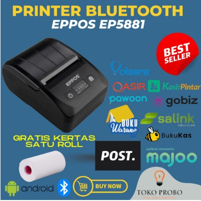 [ TERLARIS ]  Printer Bluetooth Kasir POS Murah Mini Portable Thermal 58mm - EPPOS EP5881